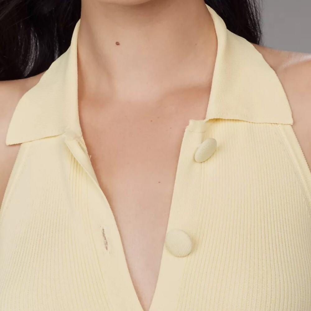 Anthropologie Siempre Belted Longline Knit Shirt - Yellow M - Picture 5 of 7